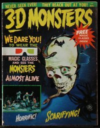 2a289 3-D MONSTERS vol 1 no 1 magazine 1964 magic glasses allow you to see monsters almost alive!