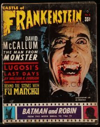 2a290 CASTLE OF FRANKENSTEIN #8 magazine 1966 Christopher Lee, Lugosi's Last Days, Batman & Robin!