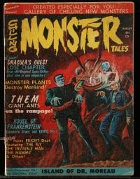 2a294 CHILLING MONSTER TALES vol 1 no 1 magazine 1966 art of Frankenstein & Dracula with giant ant!