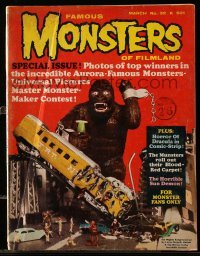 2a278 FAMOUS MONSTERS OF FILMLAND magazine March 1965 cool fan-made model of King Kong rampaging!