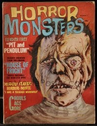 2a307 HORROR MONSTERS vol 1 no 2 magazine 1961 Pit & Pendulum, House of Fright, Teenage Werewolf!