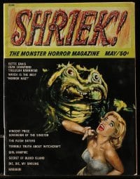 2a318 SHRIEK vol 1 no 1 magazine May 1965 great art of the Black Scorpion monster & victim!