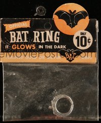 2a100 BAT RING 3x4 toy '60s it glows in the dark, it's official, flashed silver, in original bag!