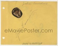 2a023 JOHN CARRADINE/EUGENE PALLETTE 5x6 autograph book page '30s they each signed one side of it!