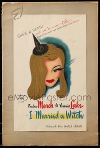 2a068 I MARRIED A WITCH pressbook '42 special tipped in cover with art of Veronica Lake + herald!