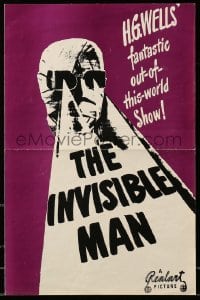 2a081 INVISIBLE MAN 4pg pressbook R1947 James Whale, Claude Rains, H.G. Wells, cool images, Realart!