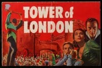 2a091 TOWER OF LONDON pressbook covers '39 art of executioner Boris Karloff, Basil Rathbone, rare!