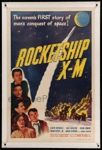 2a186 ROCKETSHIP X-M linen 1sh '50 Lloyd Bridges, the screen's 1st story of man's conquest of space!