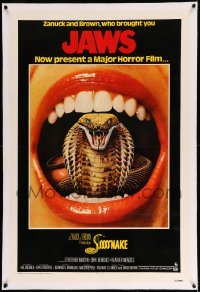 2a189 SSSSSSS linen int'l 1sh R70s great horror art of cobra snake in screaming mouth, Sssssnake!