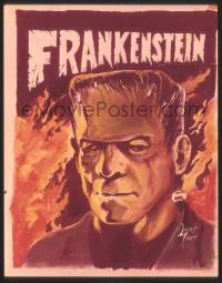 2a024 CASTLE OF FRANKENSTEIN 4x5 transparency '62 1st issue magazine cover art by Larry Ivie!