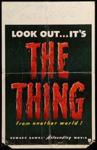 2a044 THING WC '51 Look Out, it's from another world, Howard Hawks' astounding movie, ultra rare!