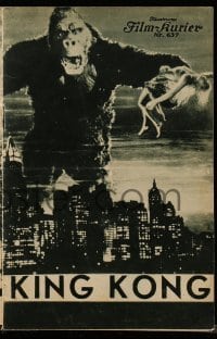 2a014 KING KONG Austrian program '33 classic image of ape holding Fay Wray over New York City!