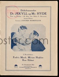 2a016 DR. JEKYLL & MR. HYDE Danish program '32 Fredric March, Miriam Hopkins, different images!