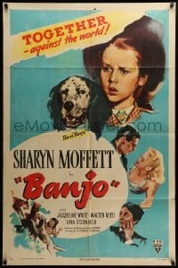 2b052 BANJO style A 1sh '47 adorable Sharyn Moffett & her beloved dog against the world!