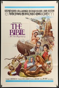 2b076 BIBLE 1sh '67 La Bibbia, John Huston as Noah, Stephen Boyd as Nimrod, Ava Gardner as Sarah