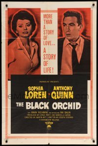 2b091 BLACK ORCHID 1sh '59 Anthony Quinn, Sophia Loren, a story of love directed by Martin Ritt!