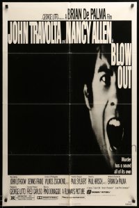 2b093 BLOW OUT 1sh '81 John Travolta, Brian De Palma, murder has a sound all of its own!