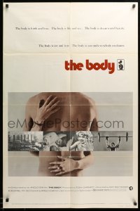 2b100 BODY 1sh '71 x-rated documentary narrated by Frank Finlay & Vanessa Redgrave, sexy design!
