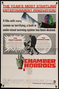 2b128 CHAMBER OF HORRORS 1sh '66 so terrifying a built-in audio-visual warning system was devised