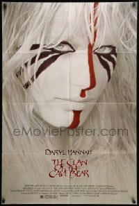 2b139 CLAN OF THE CAVE BEAR 1sh '86 fantastic image of Daryl Hannah in tribal make up!