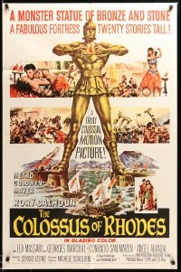 2b146 COLOSSUS OF RHODES 1sh '61 Sergio Leone's Il colosso di Rodi, mythological Greek giant!