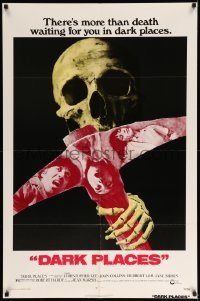 2b160 DARK PLACES 1sh '74 cool image of skull & pick, there's more than death waiting for you!