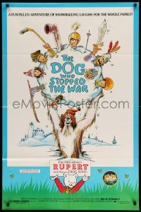 2b191 DOG WHO STOPPED THE WAR/RUPERT & THE FROG SONG 1sh '85 kid's double bill, Mary Ellen art!