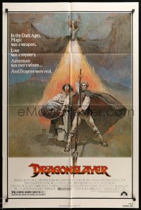 2b195 DRAGONSLAYER 1sh '81 in the Dark Ages, dragons were real, not a fantasy!
