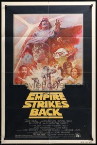 2b207 EMPIRE STRIKES BACK NSS style 1sh R81 George Lucas sci-fi classic, cool artwork by Tom Jung!