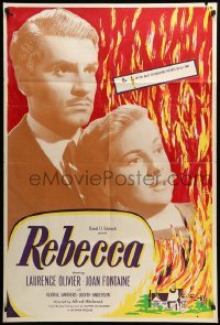 2b706 REBECCA English 1sh R50s Laurence Olivier & Joan Fontaine, directed by Alfred Hitchcock!