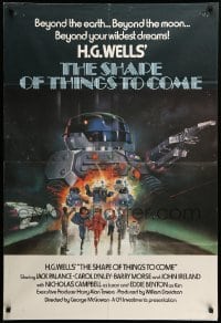 2b765 SHAPE OF THINGS TO COME English 1sh '79 Jack Palance in H.G. Wells sci-fi, art of robot!