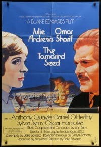 2b839 TAMARIND SEED English 1sh '74 close-up art of lovers Julie Andrews & Omar Sharif!