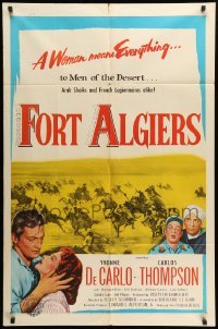 2b246 FORT ALGIERS 1sh '53 sexy Yvonne de Carlo means everything to men of the desert!