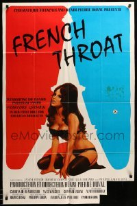 2b254 FRENCH THROAT 1sh '75 sexploitation from France, sexy artwork of Francoise Germain!