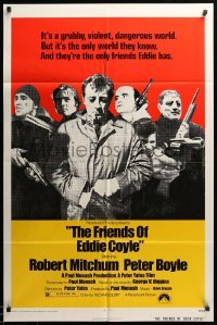2b256 FRIENDS OF EDDIE COYLE 1sh '73 Robert Mitchum lives in a grubby, violent, dangerous world!