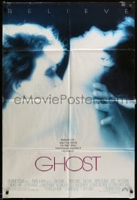 2b264 GHOST 1sh '90 classic romantic close up of dead Patrick Swayze & sexy Demi Moore!