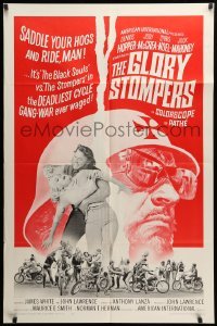 2b274 GLORY STOMPERS 1sh '67 AIP biker, Dennis Hopper, wild image of bikers on the rampage!