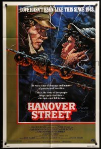 2b310 HANOVER STREET 1sh '79 art of Harrison Ford & Lesley-Anne Down in World War II by Alvin!
