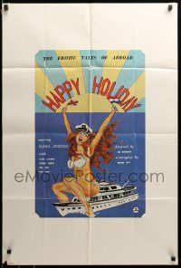 2b311 HAPPY HOLIDAY 24x36 1sh '79 the erotic tales of abroad, great sexy artwork!