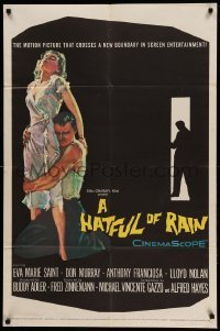 2b316 HATFUL OF RAIN 1sh '57 Fred Zinnemann early drug classic, cool artwork!