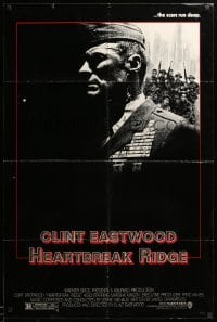 2b322 HEARTBREAK RIDGE 1sh '86 Clint Eastwood all decked out in uniform & medals!