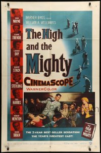 2b331 HIGH & THE MIGHTY 1sh '54 directed by William Wellman, John Wayne, Claire Trevor