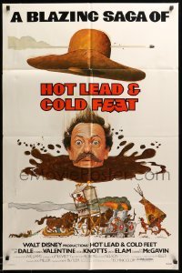 2b352 HOT LEAD & COLD FEET 1sh '78 Disney, wacky art of Don Knotts in mud from the neck down!