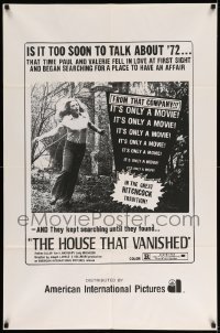 2b358 HOUSE THAT VANISHED 1sh '73 in the great Hitchcock tradition, it's only a movie!