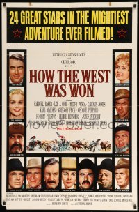 2b359 HOW THE WEST WAS WON 1sh '64 John Ford epic, Debbie Reynolds, Gregory Peck & all-star cast!