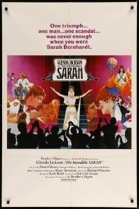 2b385 INCREDIBLE SARAH 1sh '76 artwork of Glenda Jackson as actress Sarah Bernhardt!
