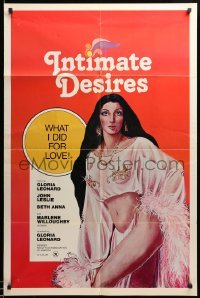 2b398 INTIMATE DESIRES 1sh '78 cool art of sexy star & director Gloria Leonard!