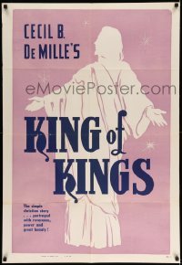 2b444 KING OF KINGS 1sh R60s Cecil B. DeMille silent Biblical epic, the picture of pictures!