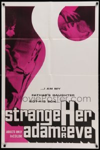 2b814 STRANGEHER ADAM OR EVE 1sh '72 1st version of Let Me Die a Woman, different title & image!