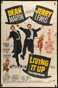 2b493 LIVING IT UP 1sh R65 sexy Janet Leigh, wacky Dean Martin & Jerry Lewis!